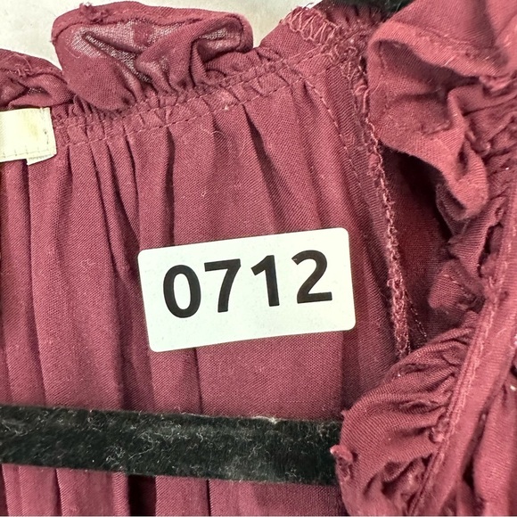 H&M Chiffon Clip Dot V Neck Long Sleeve Blouse SIZE 8 Red - Picture 9 of 9